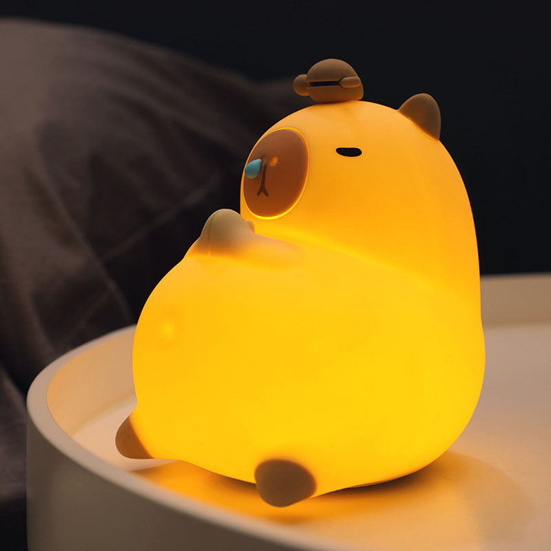 Squishy Silicone Snotty Capybara LED Night Light - Perfect Gift for Kids and Girls