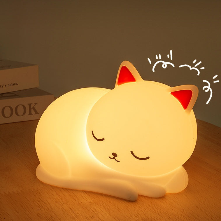 Squishy Silikon Nickerchen machende Katze LED-Nachtlicht - perfektes Geschenk für Kinder und Mädchen