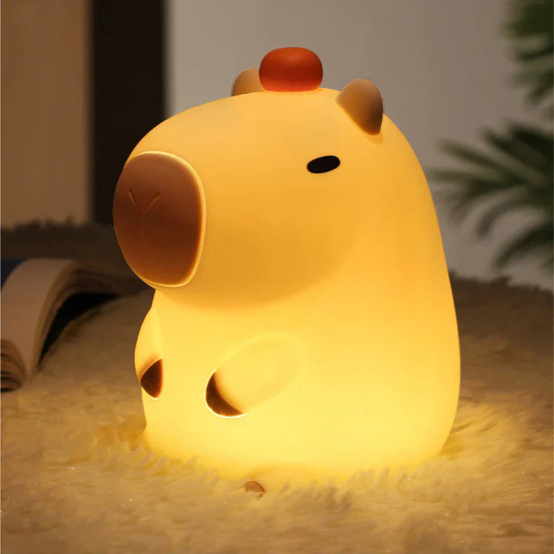 Veilleuse LED Capybara avec tortue pour cadeau Lampe Capybara rechargeable par USB