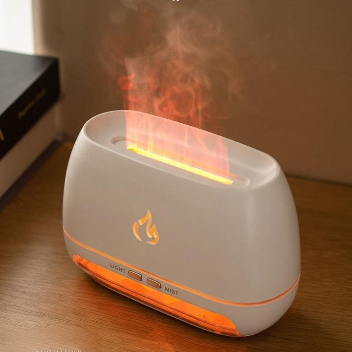 Humidificateur d'air pour la maison en grain de bois à flamme simulée pour cadeau