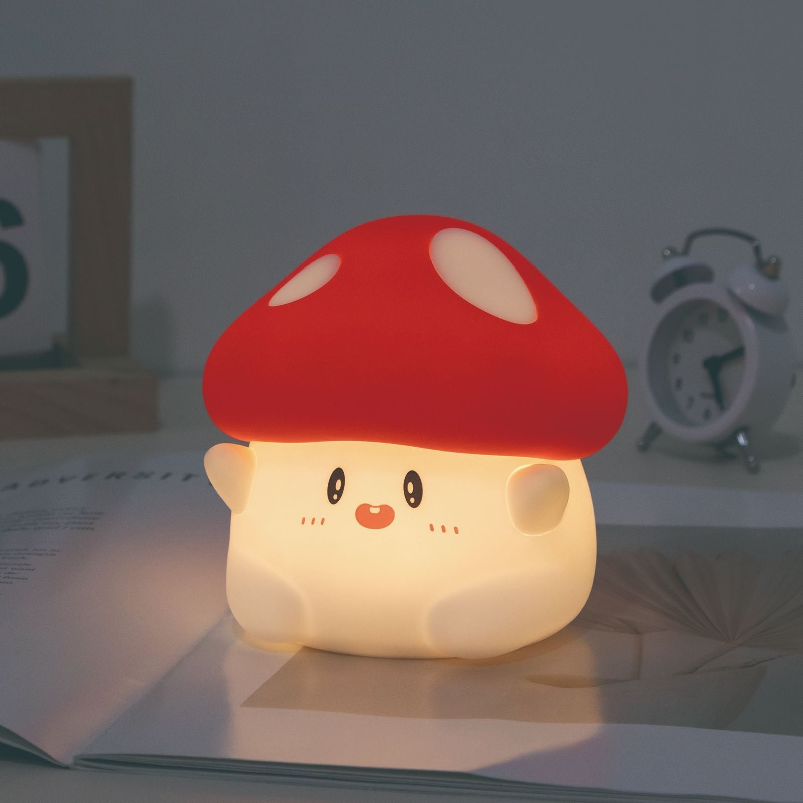 Veilleuse en silicone en forme de chat champignon - Cadeau idéal pour les enfants et les filles