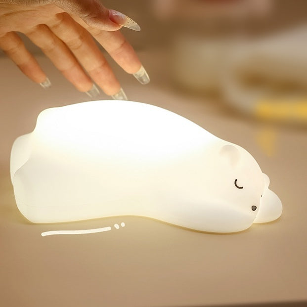 Veilleuse LED en silicone en forme d'ours polaire - Cadeau idéal pour les enfants et les filles