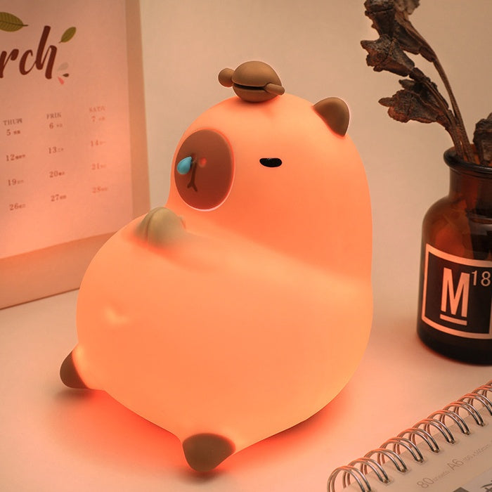 Squishy Silikon Snotty Capybara LED-Nachtlicht - Perfektes Geschenk für Kinder und Mädchen