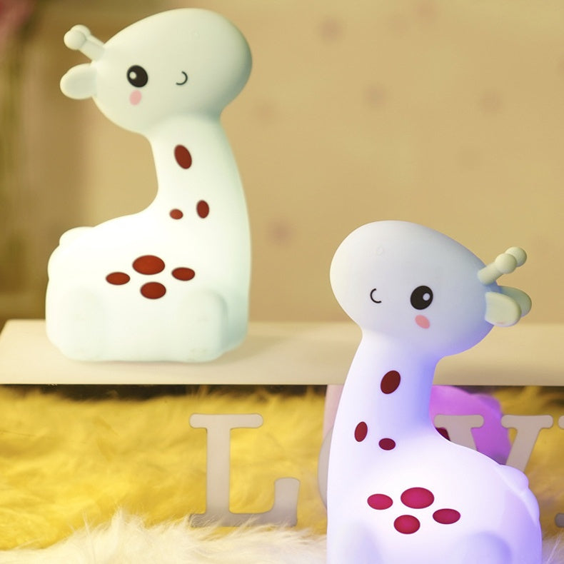 Veilleuse LED en silicone souple en forme de girafe - Cadeau idéal pour les enfants et les filles