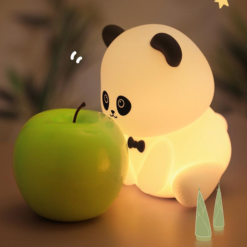 Squishy Silikon Regenbogen Panda LED Nachtlicht - perfektes Geschenk für Kinder und Mädchen