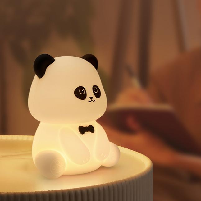 Squishy Silikon Regenbogen Panda LED Nachtlicht - perfektes Geschenk für Kinder und Mädchen