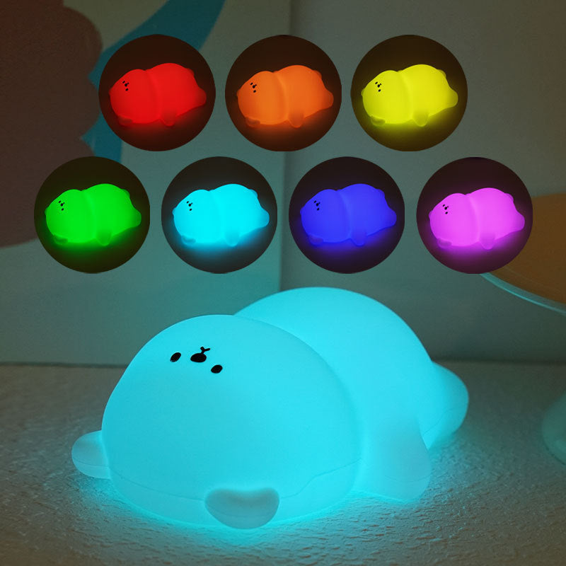 Chubby Bear Nachtlicht 8 Farben LED Squishy Silikon Tap Lampe Bestes Geschenk für Baby und Mädchen