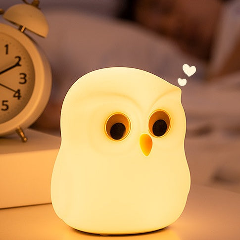 Squishy Silicone Little Owl LED Night Light - Perfect Gift for Kids and Girls