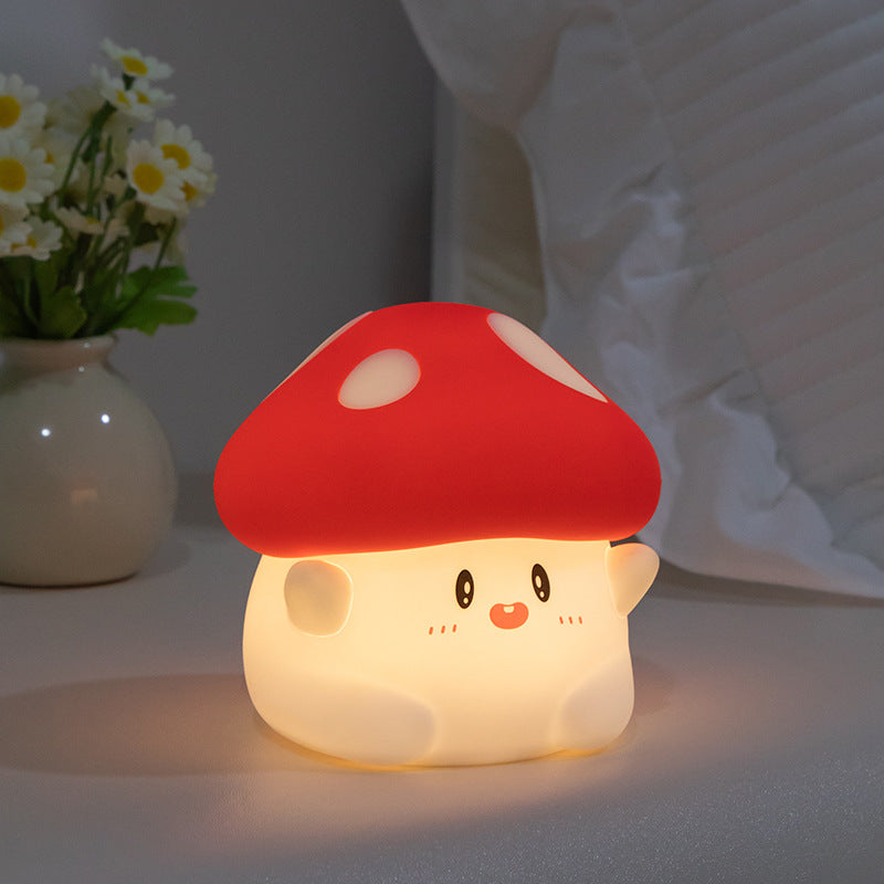 Squishy Silikon-LED-Nachtlicht in Form eines entzückenden Pilzes – perfektes Geschenk für Kinder und Mädchen