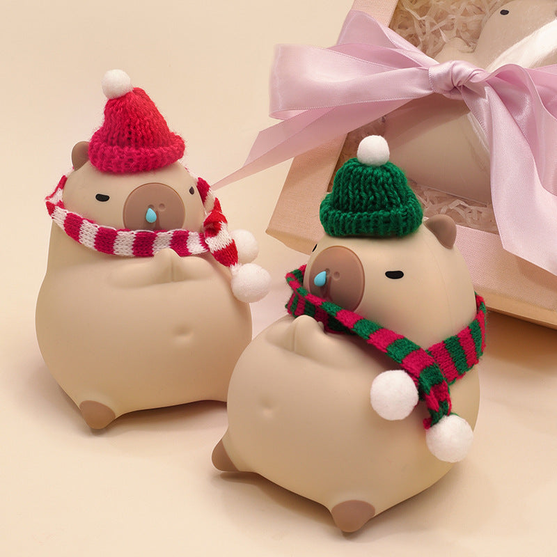 Squishy Silikon Snotty Capybara LED-Nachtlicht - Perfektes Geschenk für Kinder und Mädchen