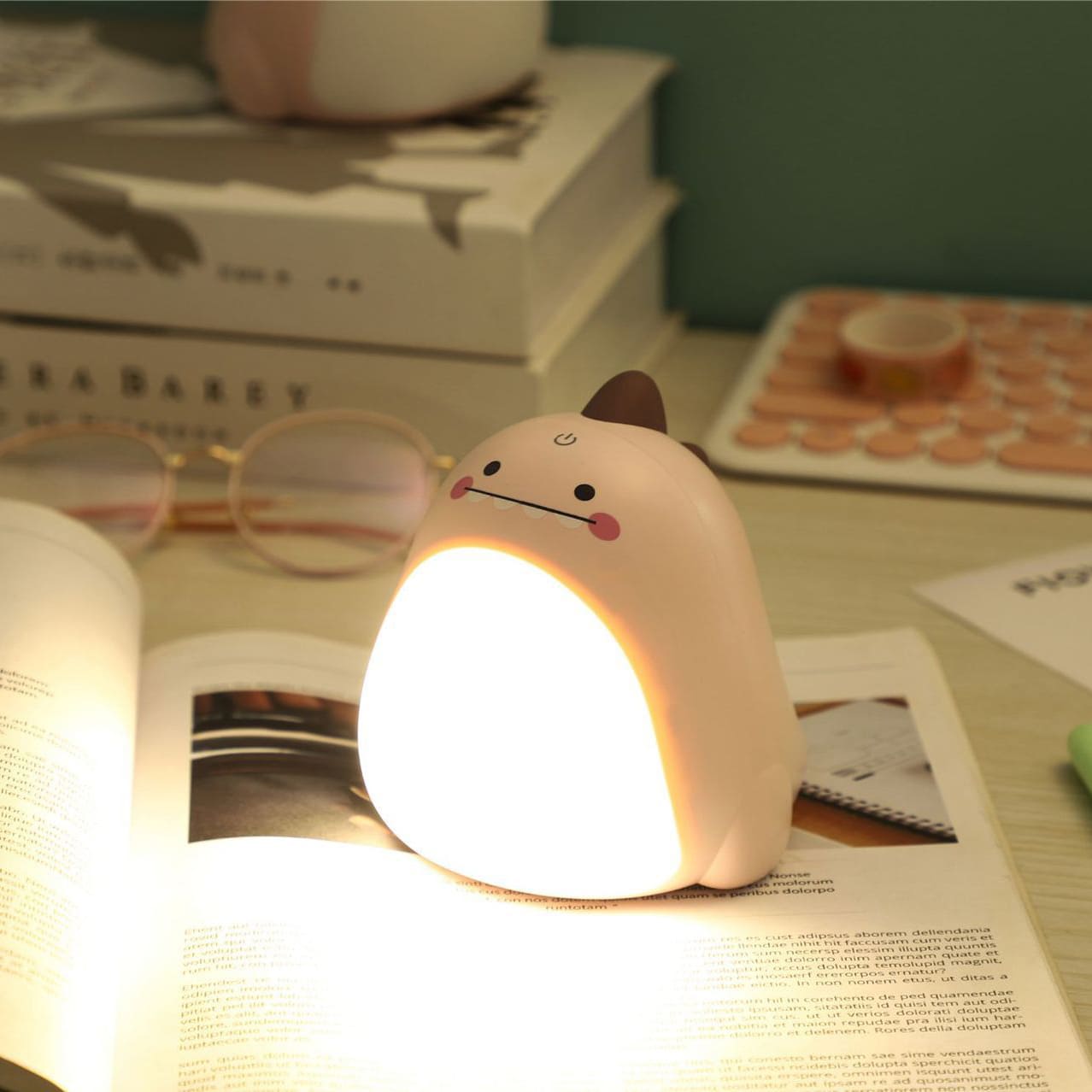 Veilleuse LED tactile Chubby Dino - Cadeau idéal pour les enfants et les filles