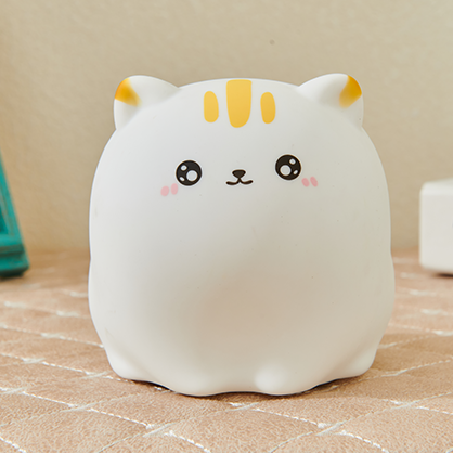 Veilleuse LED en silicone squishy en forme de chat Kawaii - Cadeau idéal pour les enfants et les filles