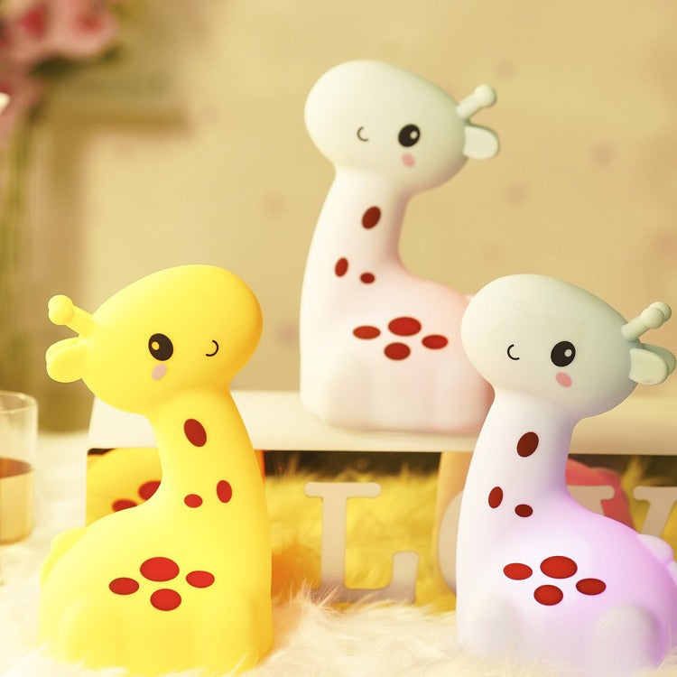 Veilleuse LED en silicone souple en forme de girafe - Cadeau idéal pour les enfants et les filles