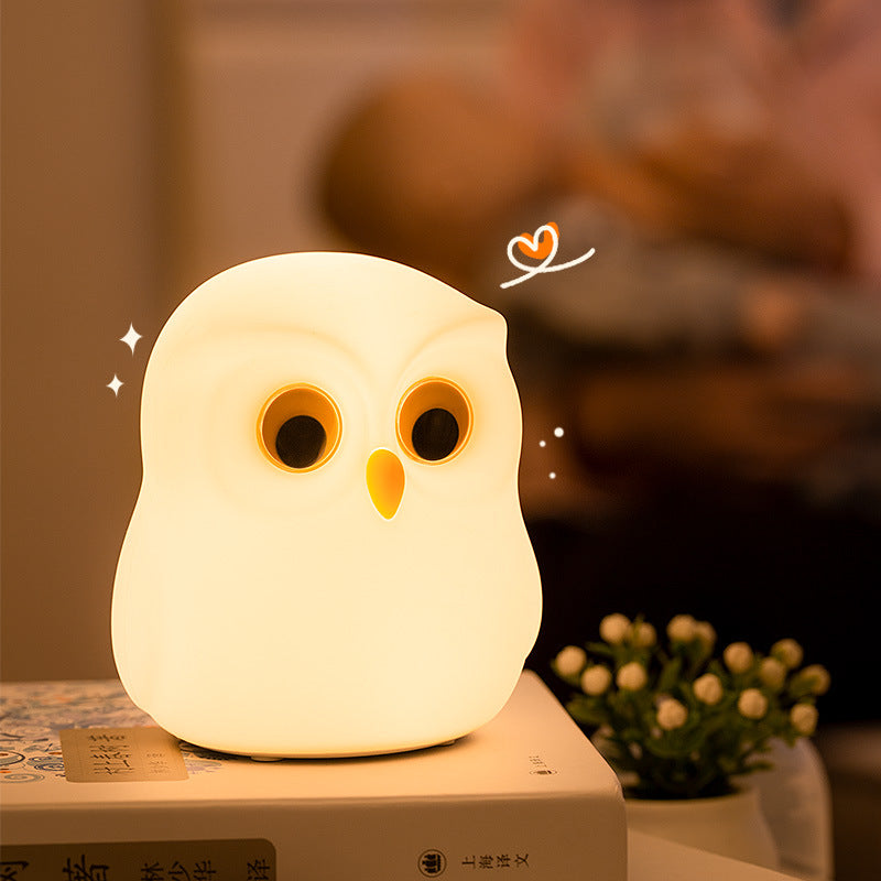 Veilleuse LED en silicone souple en forme de petit hibou - Cadeau idéal pour les enfants et les filles