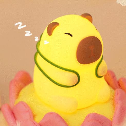 Sac à dos tortue Capybara Squishy Silicone LED Night Light - Cadeau parfait pour les enfants et les filles