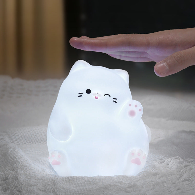 Squishy Winkekatze LED-Nachtlicht aus Silikon – perfektes Geschenk für Kinder und Mädchen