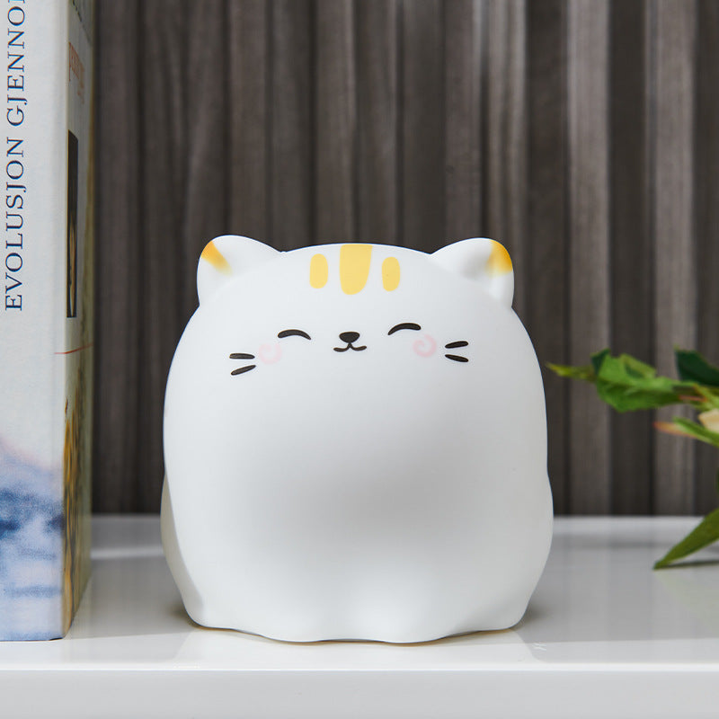 Squishy Silicone Kawaii Cat LED Night Light - Perfect Gift for Kids and Girls