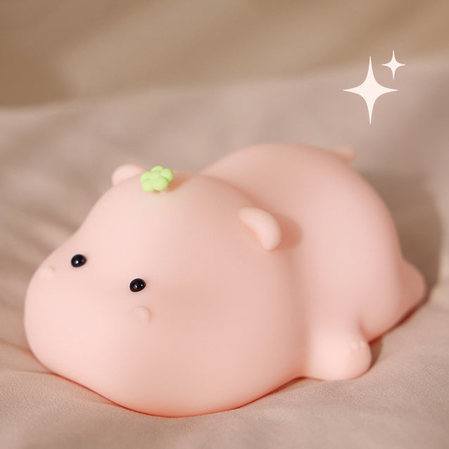 Veilleuse LED en silicone souple en forme d'hippopotame - Cadeau idéal pour les enfants et les filles