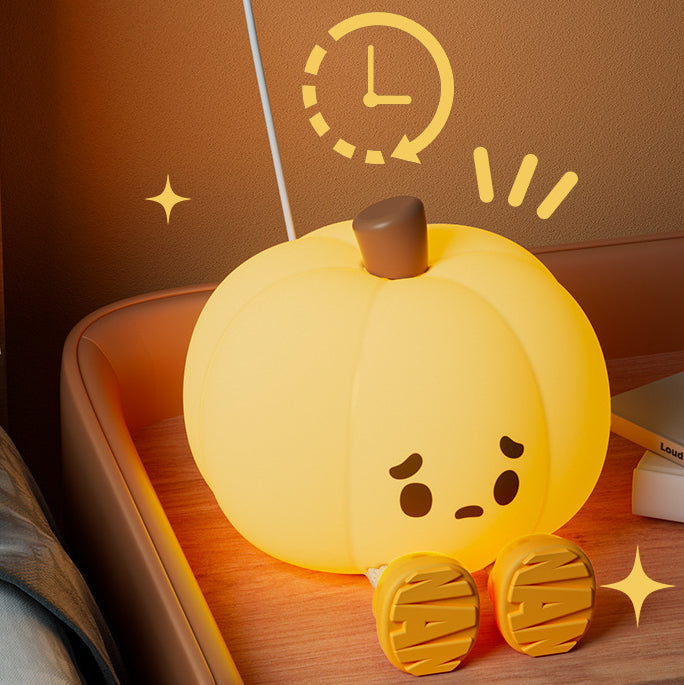 Pumpkin Night Light LED Squishy Silicone Tap Lamp Best Gift for Baby and Girl