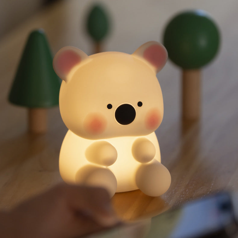 Koala en silicone spongieux avec chapeau et veilleuse LED - Cadeau idéal pour les enfants et les filles