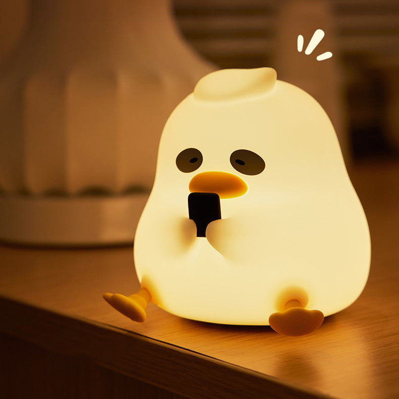 Squishy Silikon-Nachteule-Ente, LED-Nachtlicht – perfektes Geschenk für Kinder und Mädchen 