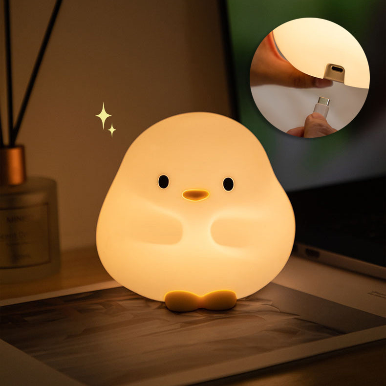 Kuscheliges Enten-Nachtlicht, LED, matschig, Silikon, Wasserhahn-Lampe, bestes Geschenk für Baby und Mädchen