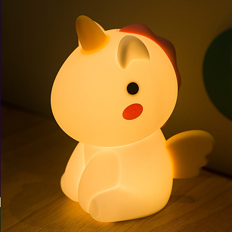 Squishy Silicone Unicorn LED Night Light - Perfect Gift for Kids and Girls