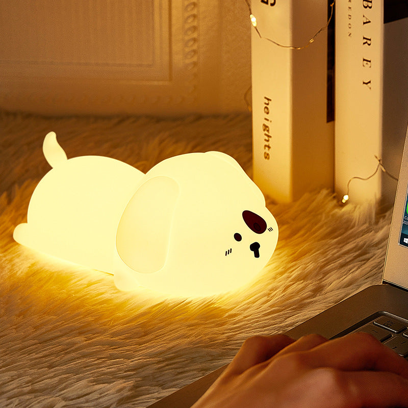 Veilleuse LED en silicone pour chiot adorable, lampe à pression, meilleur cadeau pour bébé et fille