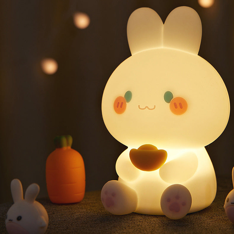 Squishy Silikon Rich Bunny LED Nachtlicht - perfektes Geschenk für Kinder und Mädchen