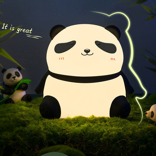 Squishy Silicone  Relaxed Panda LED Night Light - Perfect Gift for Kids and Girls