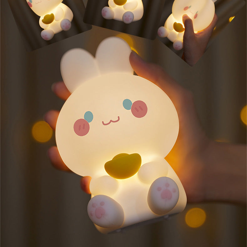 Squishy Silikon Rich Bunny LED Nachtlicht - perfektes Geschenk für Kinder und Mädchen