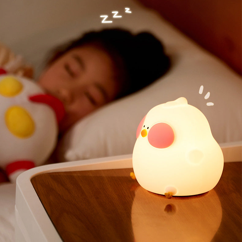 Veilleuse LED en silicone souple en forme de coucou et de poulet - Cadeau idéal pour les enfants et les filles