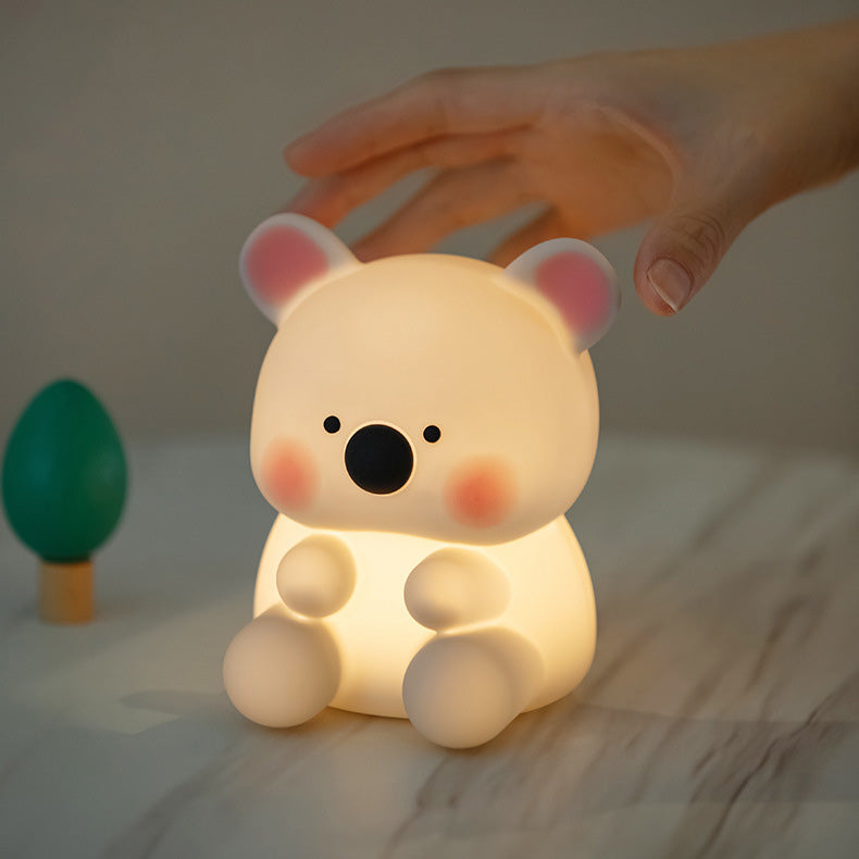 Squishy Silikon-Koala mit Hut, LED-Nachtlicht – perfektes Geschenk für Kinder und Mädchen