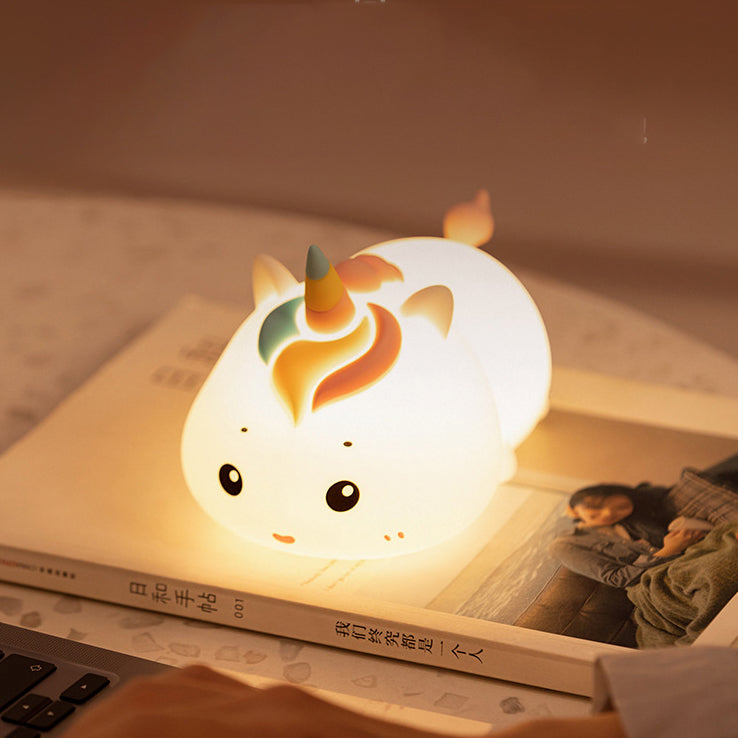 Einhorn Liegendes Nachtlicht LED Squishy Silikon Tap Lampe Bestes Geschenk für Baby und Mädchen