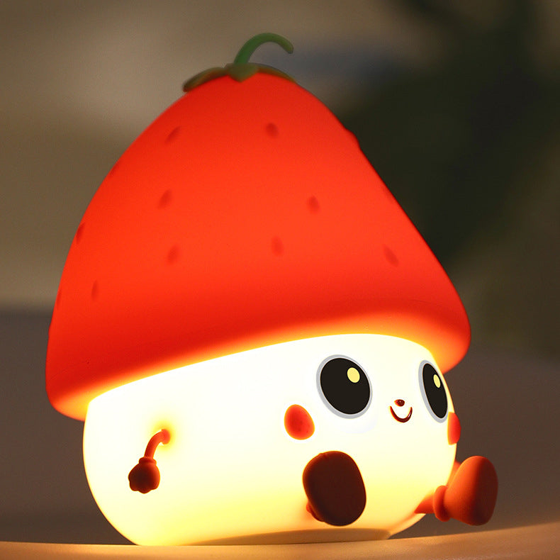 Squishy Silicone Strawberry LED Night Light - Perfect Gift for Kids and Girls