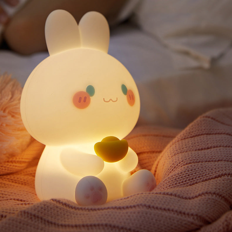 Squishy Silikon Rich Bunny LED Nachtlicht - perfektes Geschenk für Kinder und Mädchen