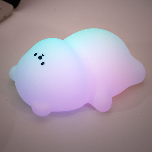 Chubby Bear Nachtlicht 8 Farben LED Squishy Silikon Tap Lampe Bestes Geschenk für Baby und Mädchen