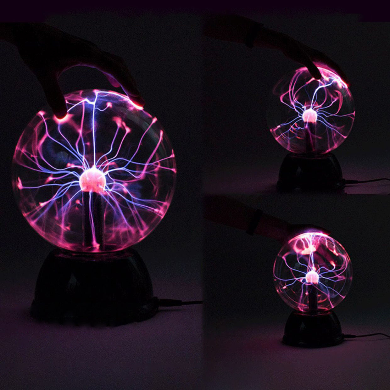 Boule de foudre magique à plasma statique et à lueur dans le cœur