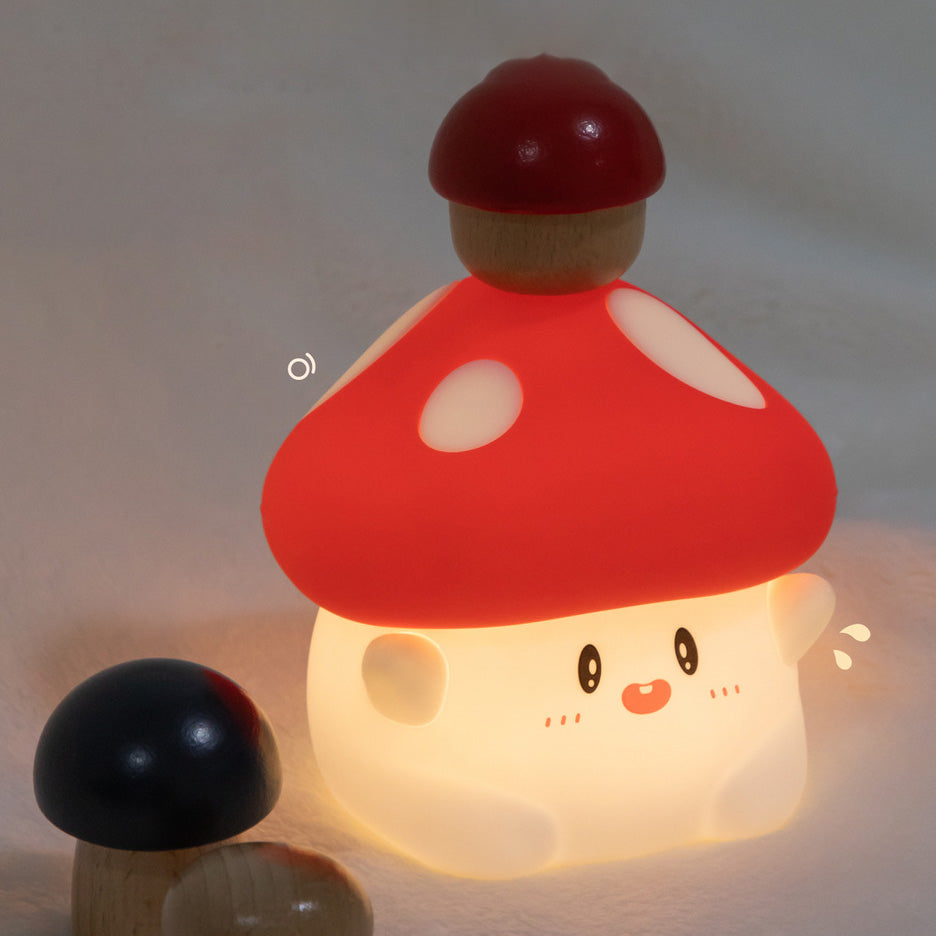 Squishy Silikon-LED-Nachtlicht in Form eines entzückenden Pilzes – perfektes Geschenk für Kinder und Mädchen