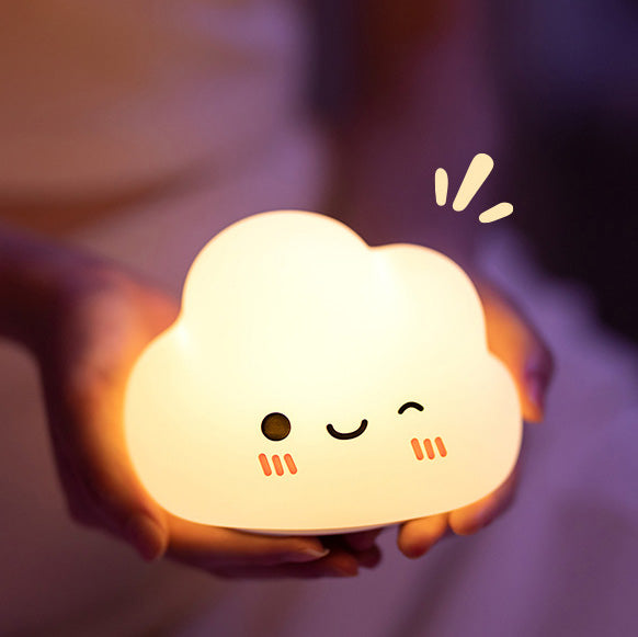 Lampe de nuit LED à motif de nuages ​​souriants