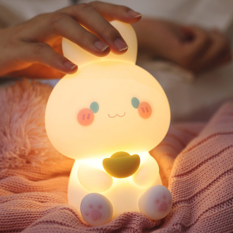 Squishy Silikon Rich Bunny LED Nachtlicht - perfektes Geschenk für Kinder und Mädchen