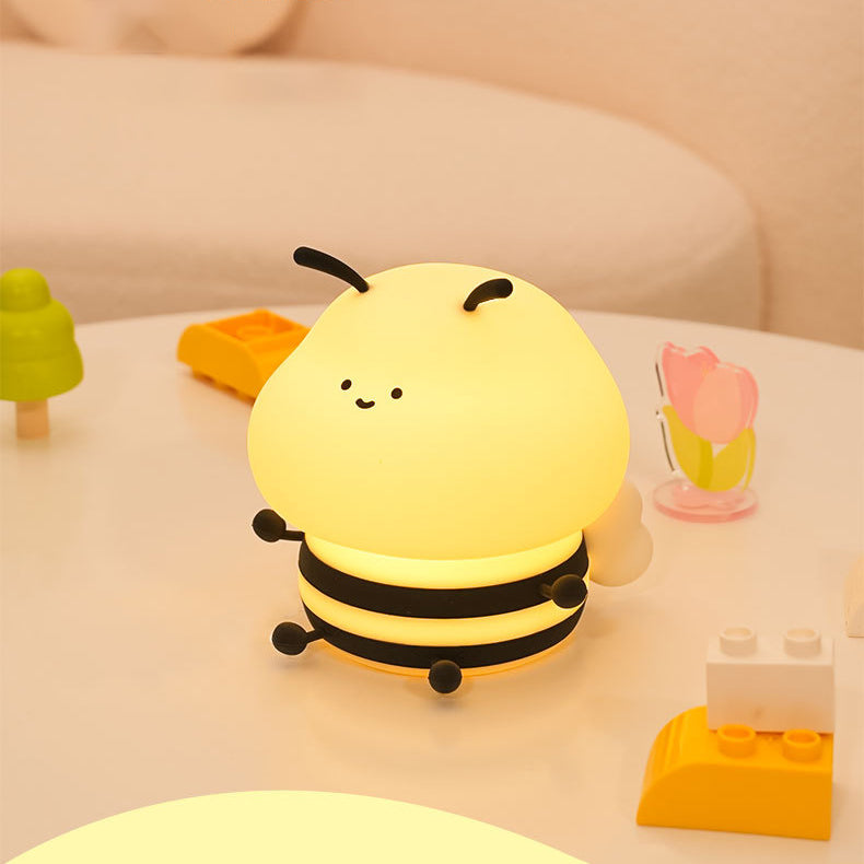 Veilleuse LED en silicone en forme d'abeille - Cadeau idéal pour les enfants et les filles