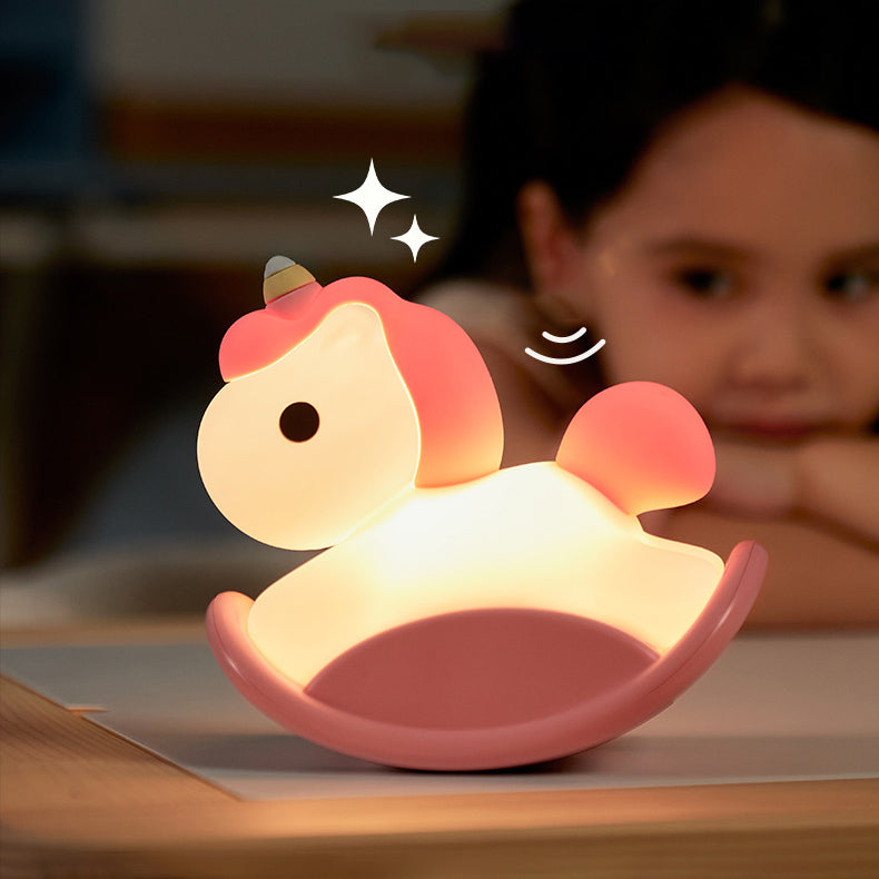 Squishy Silikon Trojanisches Einhorn LED-Nachtlicht - Perfektes Geschenk für Kinder und Mädchen