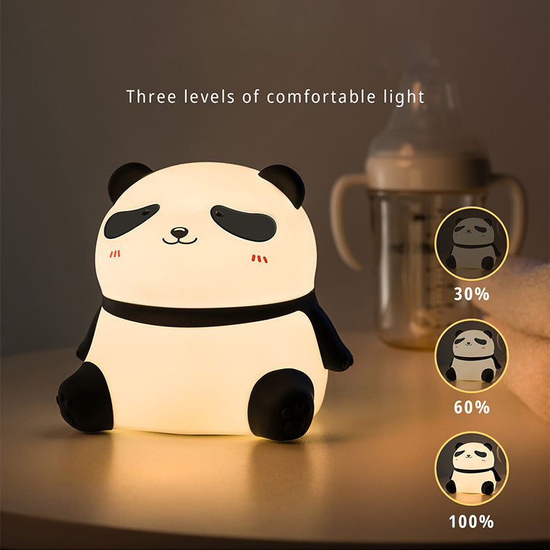 Squishy Silicone  Relaxed Panda LED Night Light - Perfect Gift for Kids and Girls