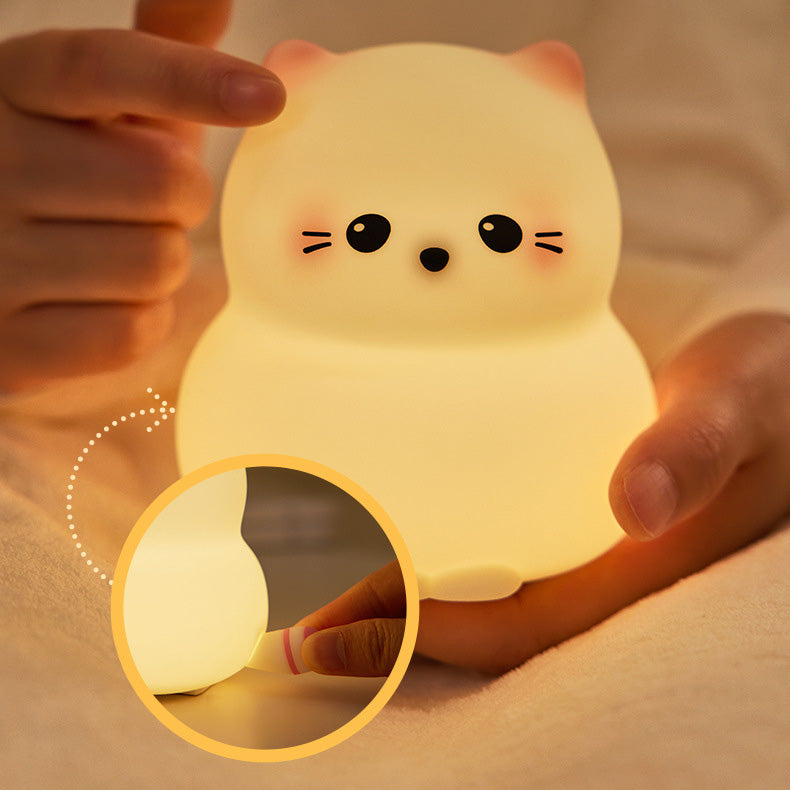 Cute Kitten Night Light Tap Lamp Best Gift For Baby and Girl