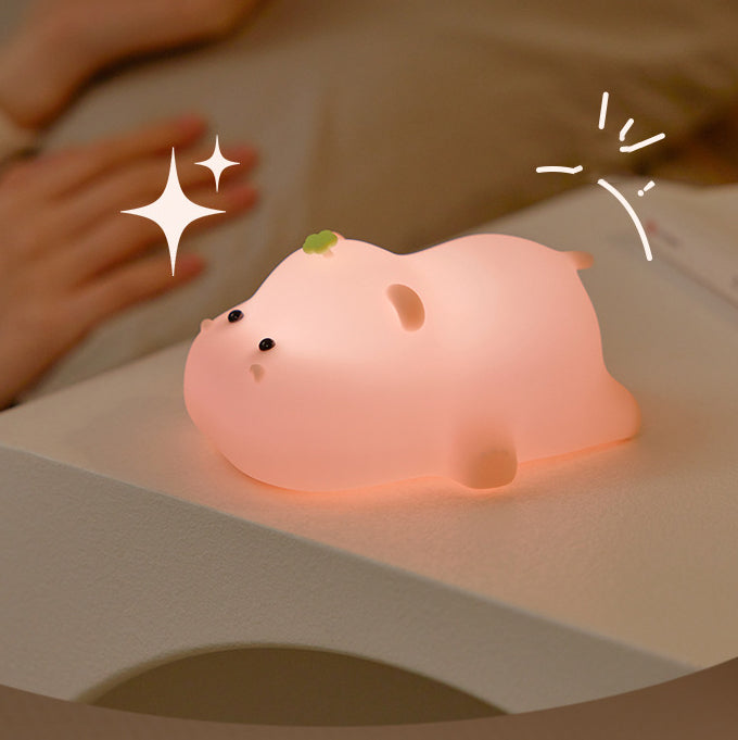 Squishy Silikon Nilpferd LED Nachtlicht - Perfektes Geschenk für Kinder und Mädchen