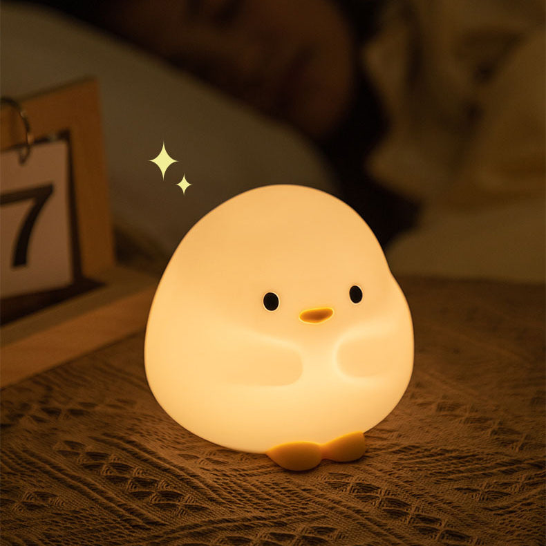 Kuscheliges Enten-Nachtlicht, LED, matschig, Silikon, Wasserhahn-Lampe, bestes Geschenk für Baby und Mädchen