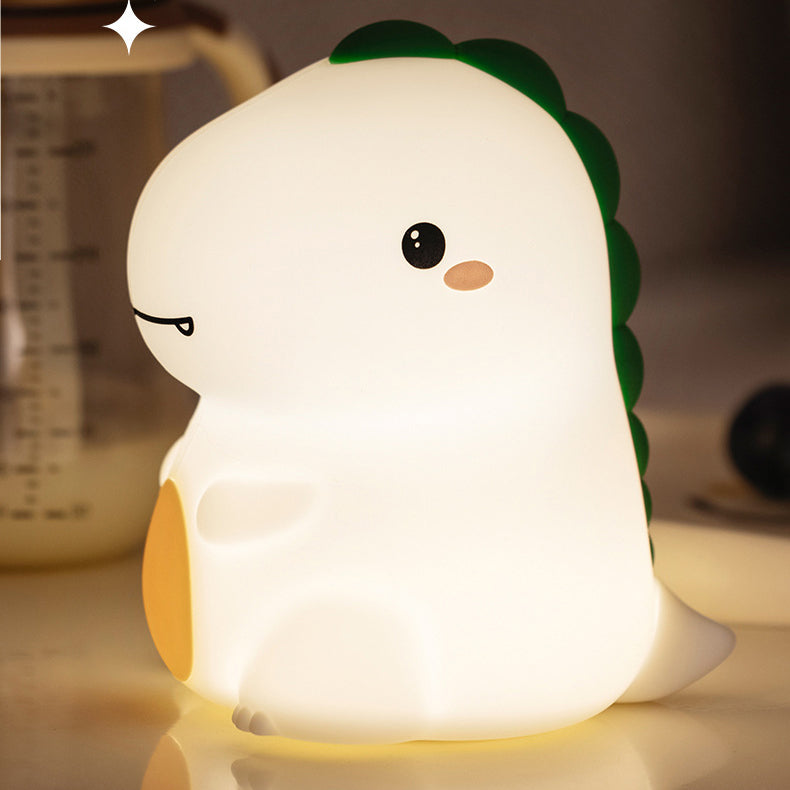 Squishy Silicone Happy Dinosaur LED Night Light - Perfect Gift for Kids and Girls