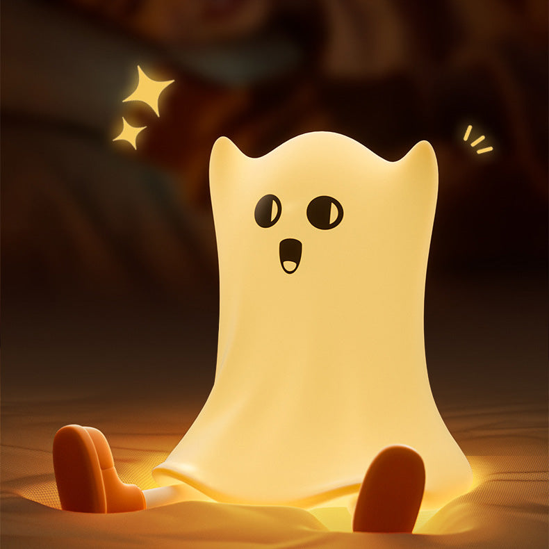 Lampe de nuit LED fantôme d'Halloween Squishy Tap Tap