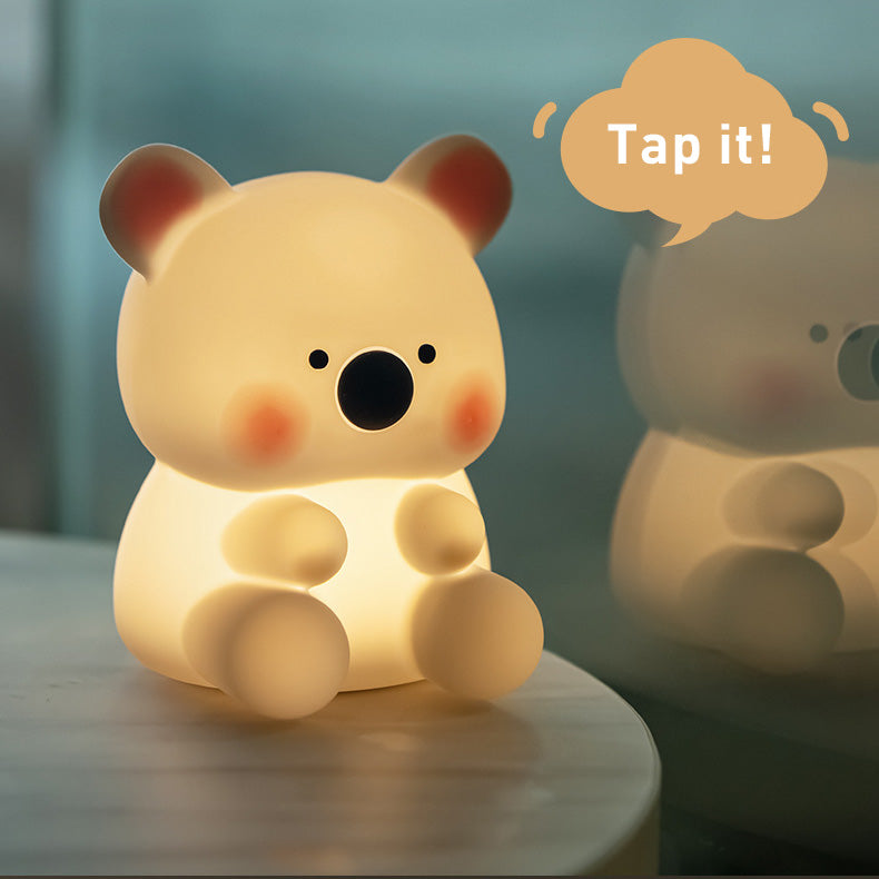 Squishy Silikon-Koala mit Hut, LED-Nachtlicht – perfektes Geschenk für Kinder und Mädchen